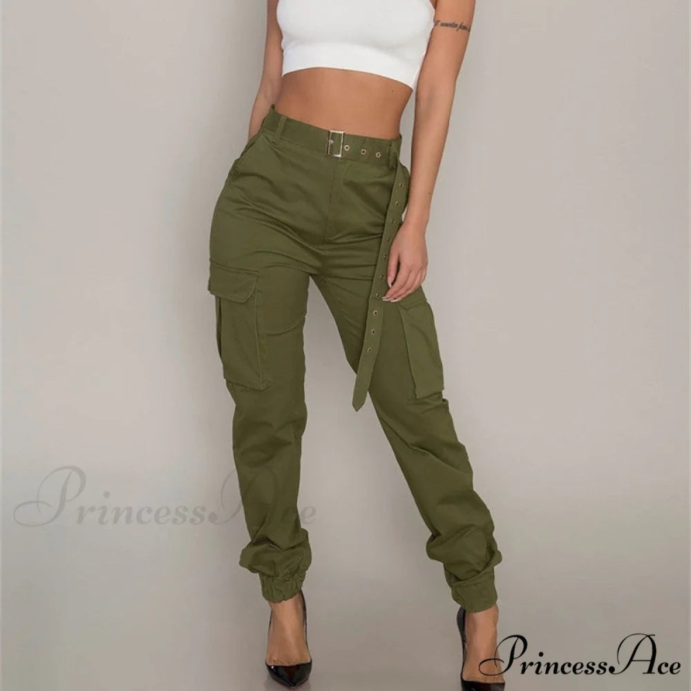 Fashion Casual Jogger Capris Pants long green / S
