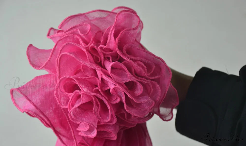 Fashion Chiffon Long Skirts Rose Red / 80CM Length