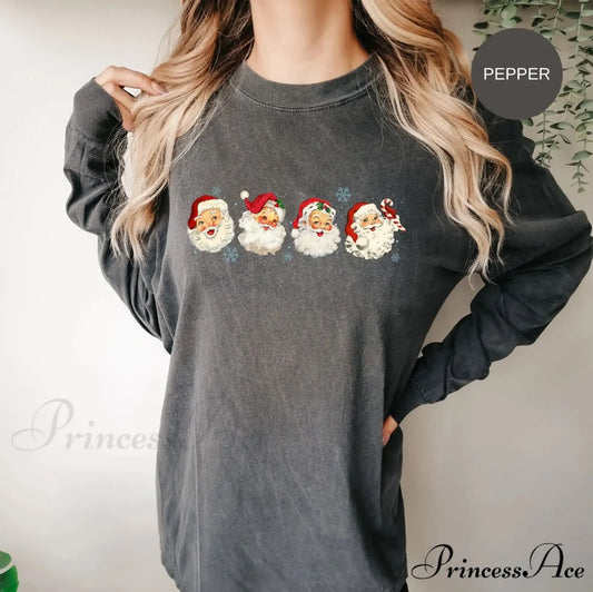 Fashion Classic Santa Kriss Kringle Stylish Sport Christmas Hoodie GRAY / S Christmas Hoodies-L