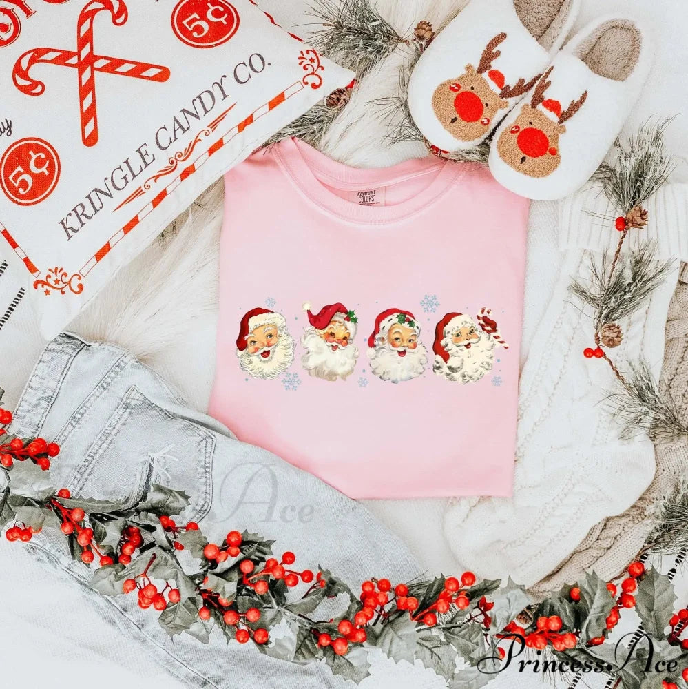 Fashion Classic Santa Kriss Kringle Stylish Sport Christmas Hoodie Pink / S Christmas Hoodies-L