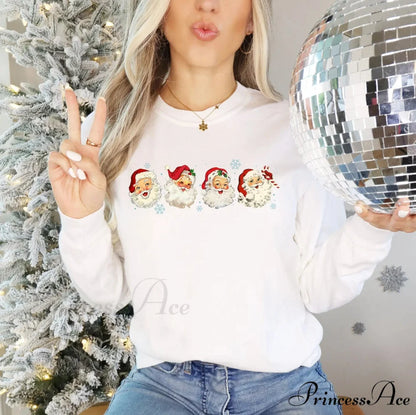 Fashion Classic Santa Kriss Kringle Stylish Sport Christmas Hoodie WHITE / S Christmas Hoodies-L