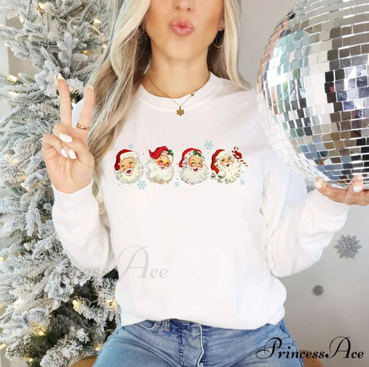 Fashion Classic Santa Kriss Kringle Stylish Sport Christmas Hoodie WHITE / S Christmas Hoodies-L