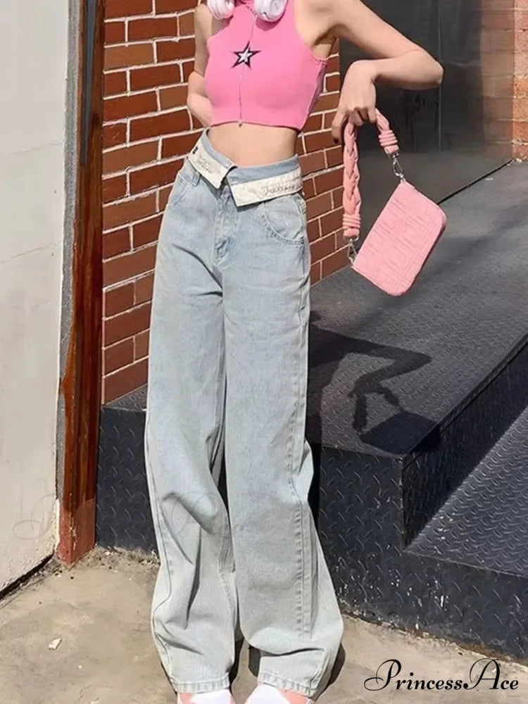 Fashion Clothes for Teenagers Y2k Aesthetic Clothing Women’s Slacks Vintage Harajuku Autumn Jean