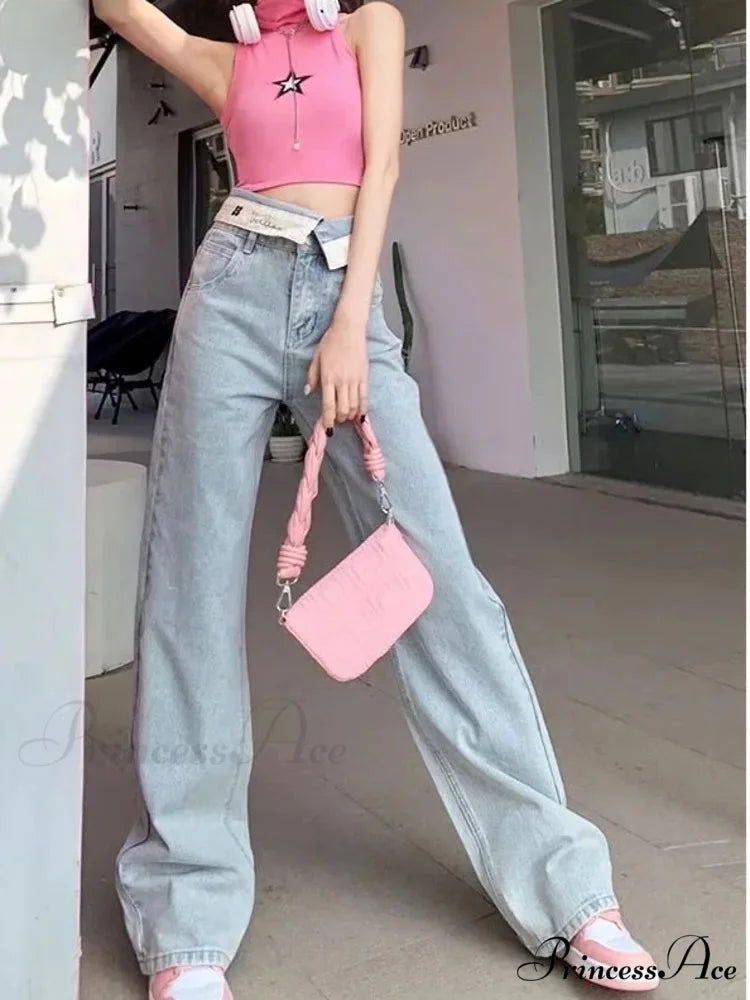 Fashion Clothes for Teenagers Y2k Aesthetic Clothing Women’s Slacks Vintage Harajuku Autumn Jean