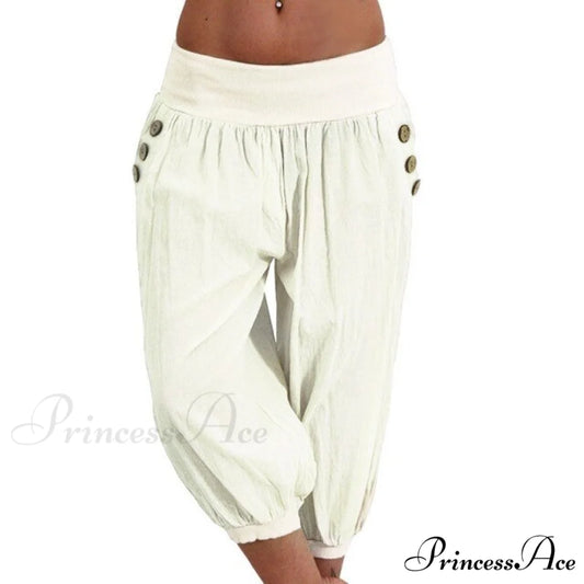 Fashion Cotton Linen Shorts beige / XL