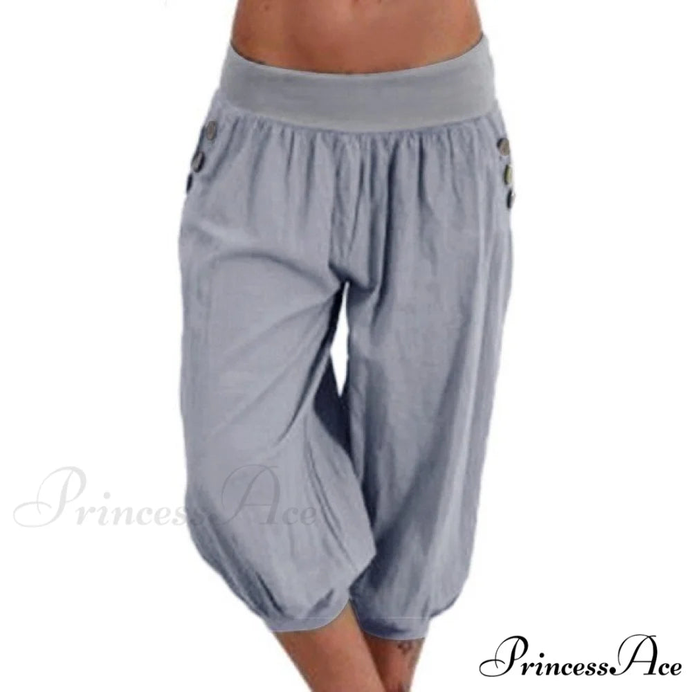 Fashion Cotton Linen Shorts grey / XL