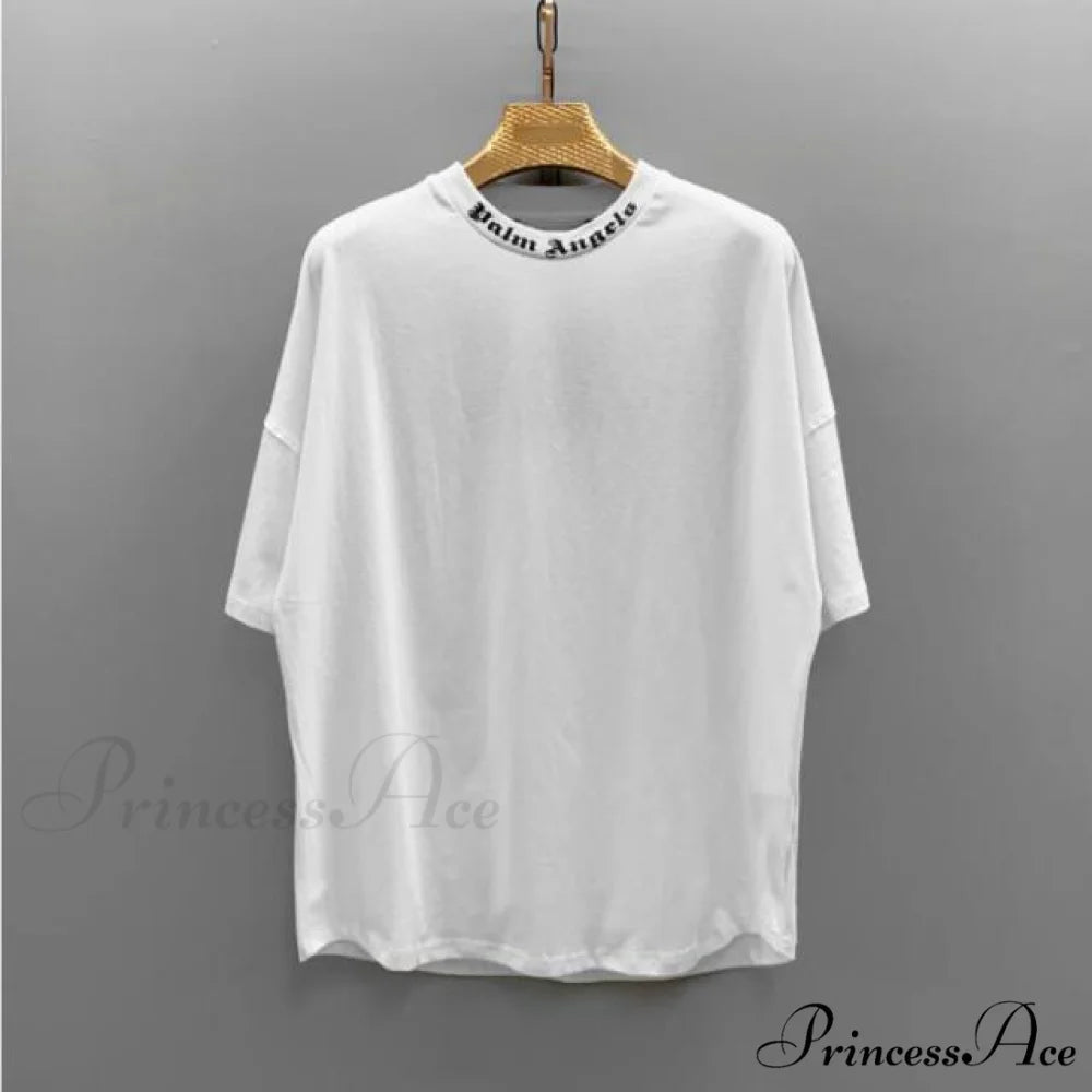 Fashion Cotton Short Sleeve Round Neck T-shirt white / S