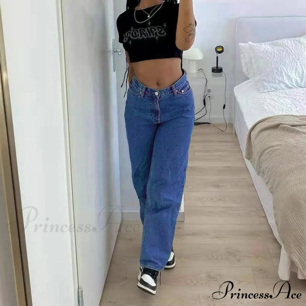 Fashion Denim Trousers Straight Leg Pants