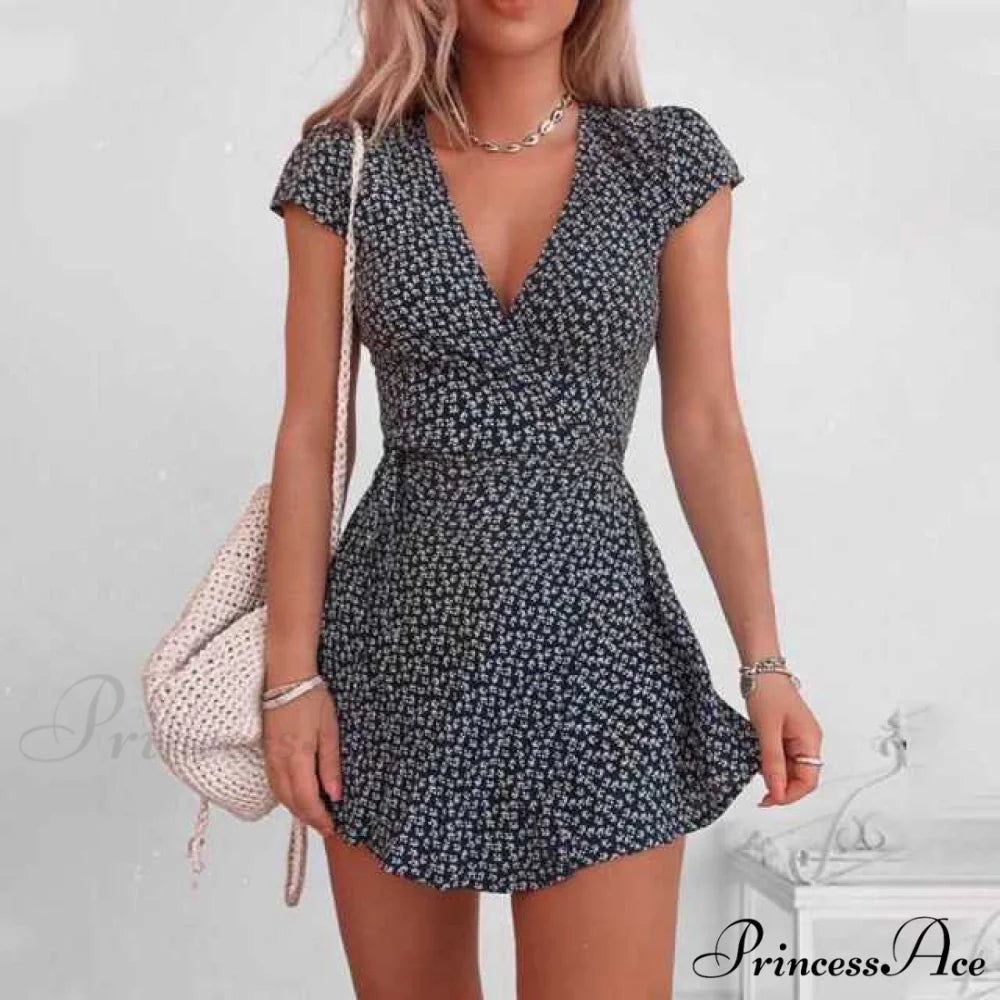 Fashion Dot Print Dress black / S