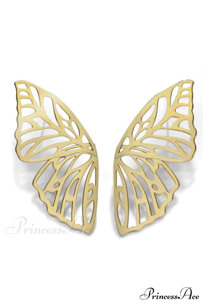 Fashion Elegant Wings Earrings Gold
