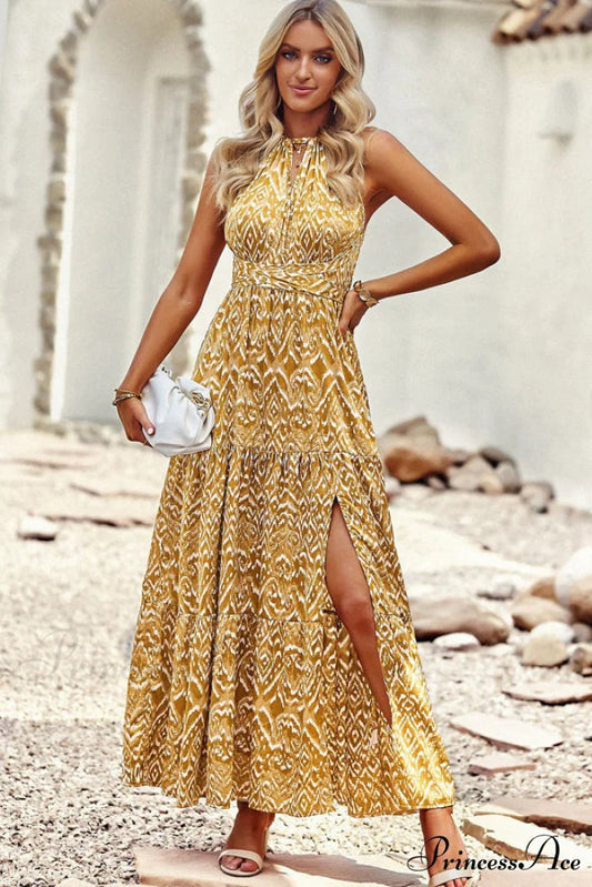 Fashion Floral Print Strapless Modern Tie Waist Casual Dress