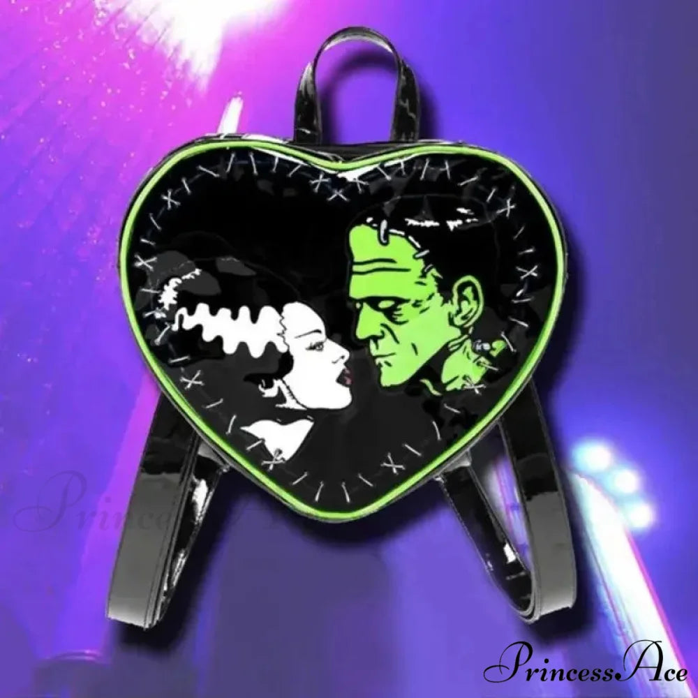 Fashion Gothic Y2k Heart Punk Mini Rock Grunge Crossbody Bag backpack1 / 29x27x9 cm