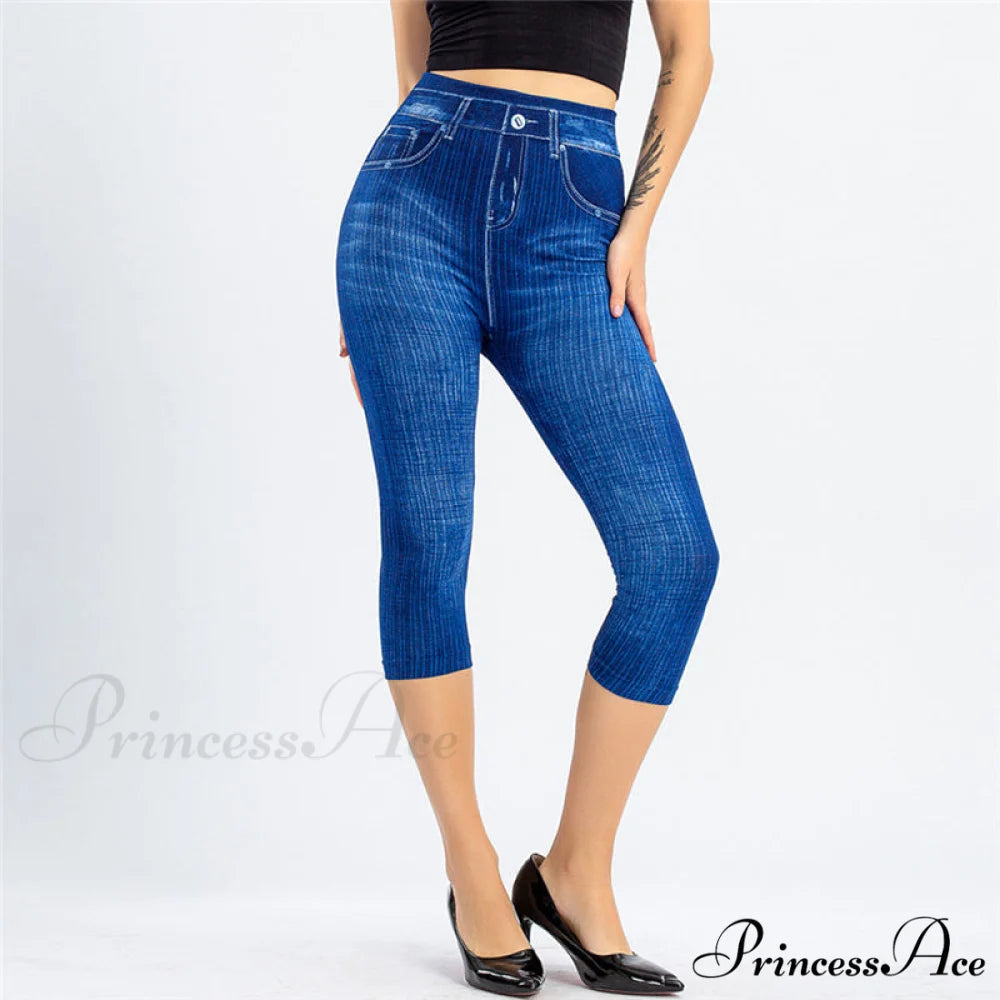 Fashion High Waist Skinny Jeans blue / S
