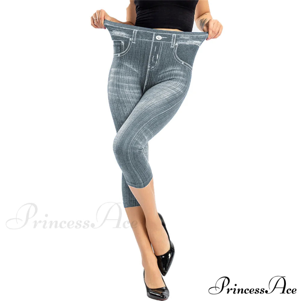 Fashion High Waist Skinny Jeans gray / S