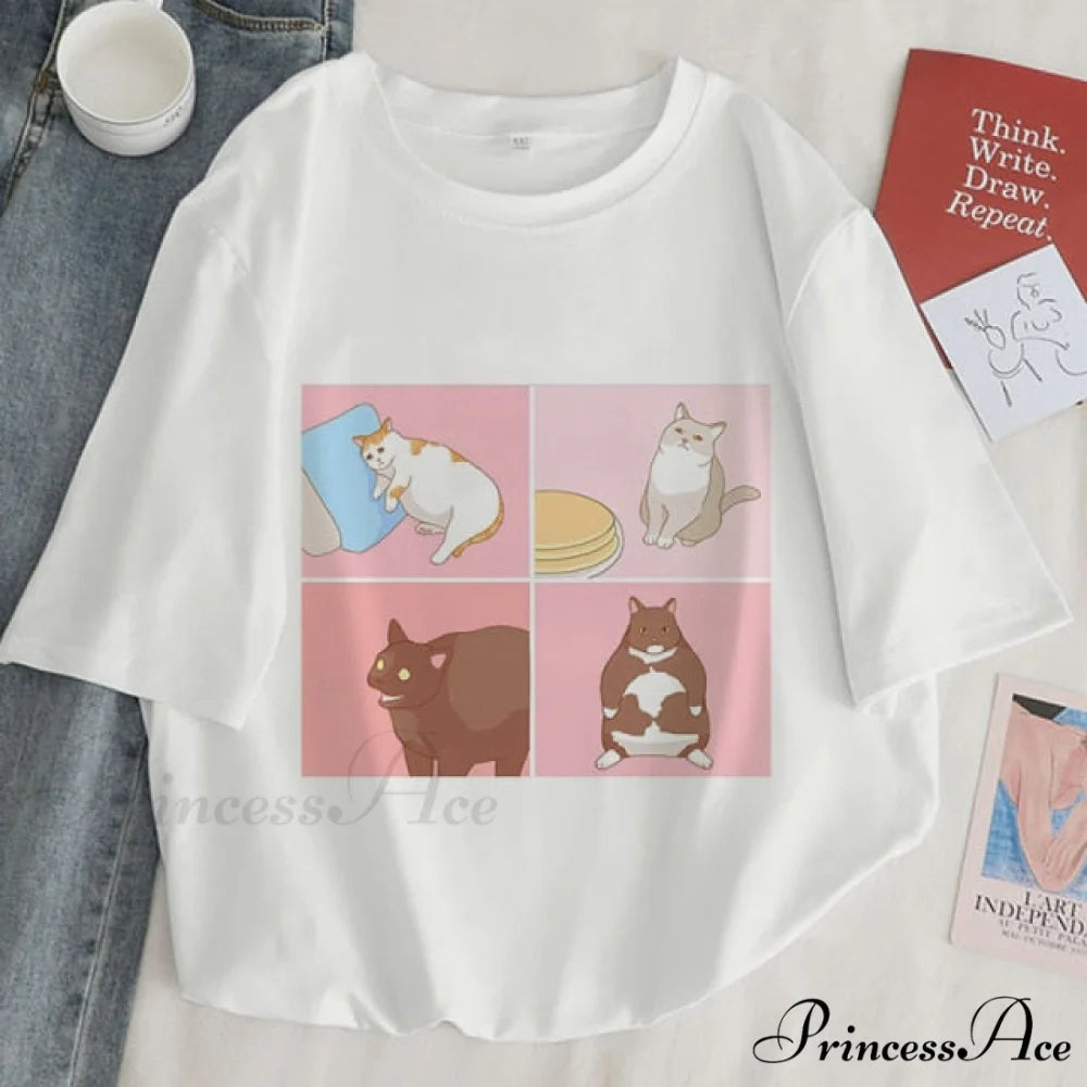 Fashion Korean Aesthetic White T Shirt white 2 / S