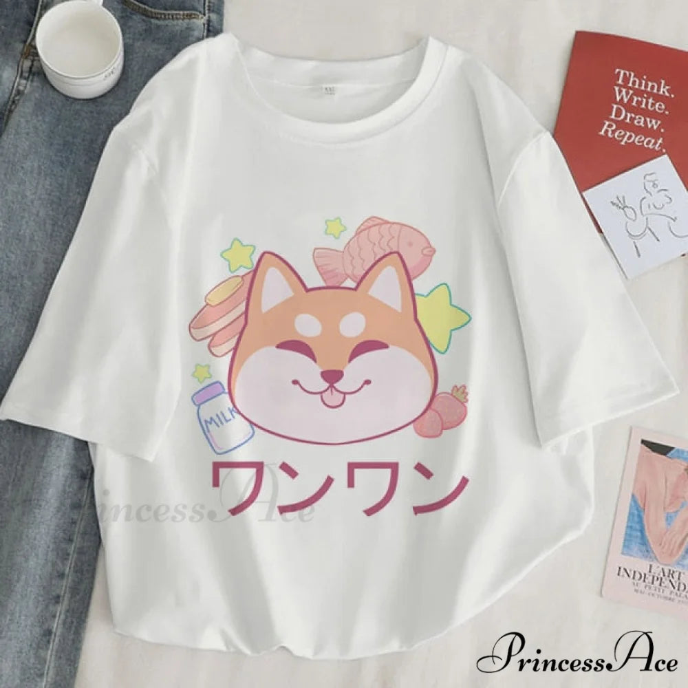 Fashion Korean Aesthetic White T Shirt white 4 / S