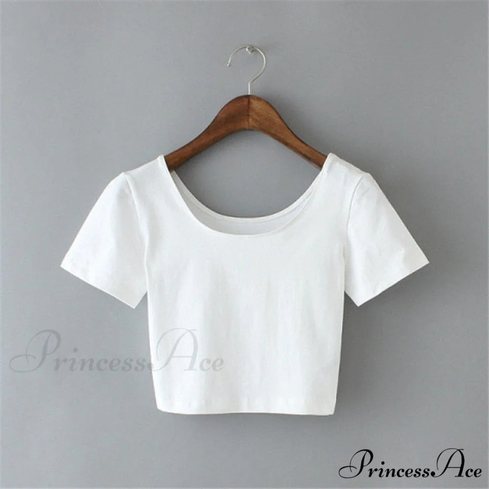 Fashion Korean Aesthetic White T Shirt white 7 / S