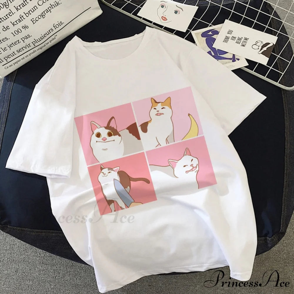 Fashion Korean Aesthetic White T Shirt