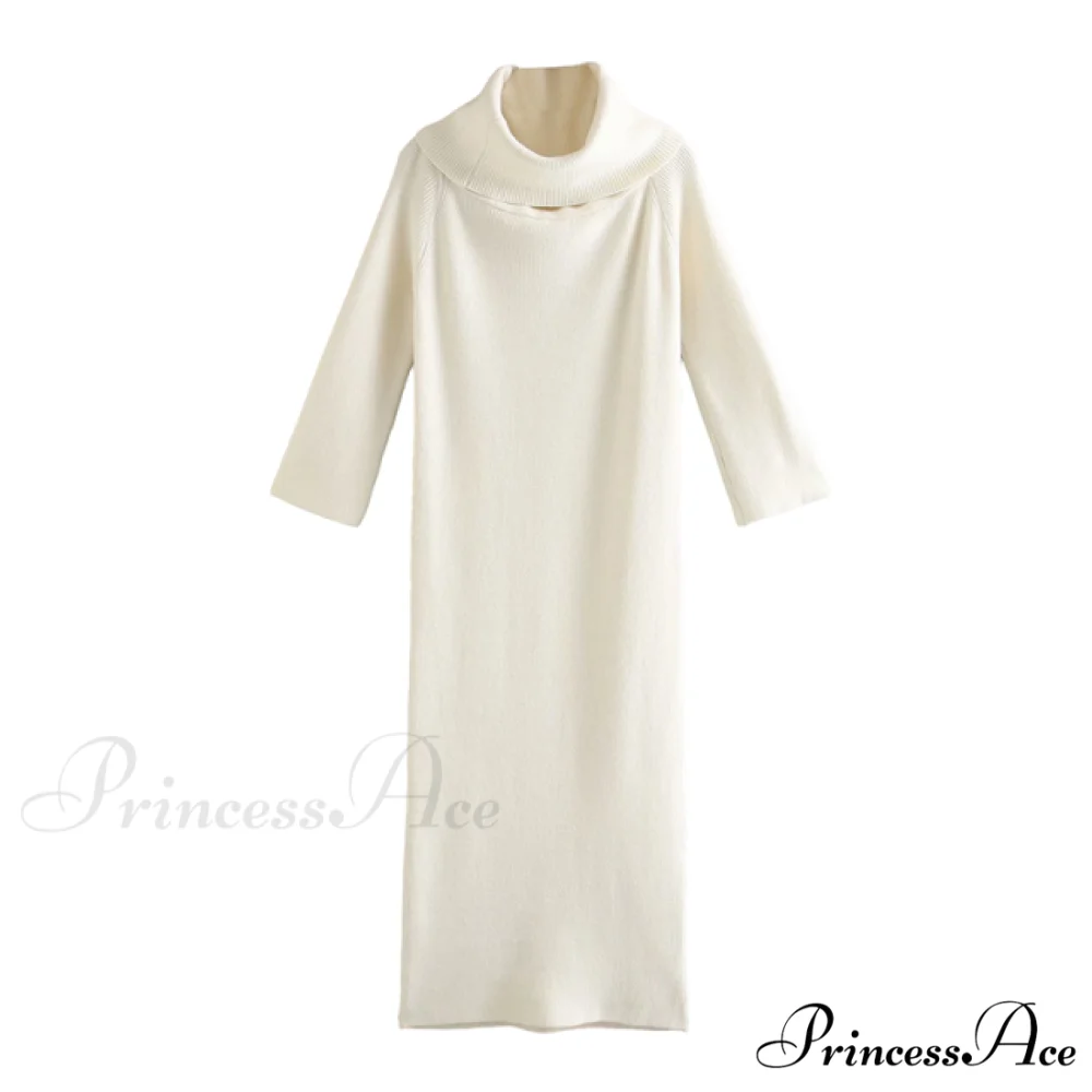 Fashion Ladies Slim Chic Female Dress Cream color / S