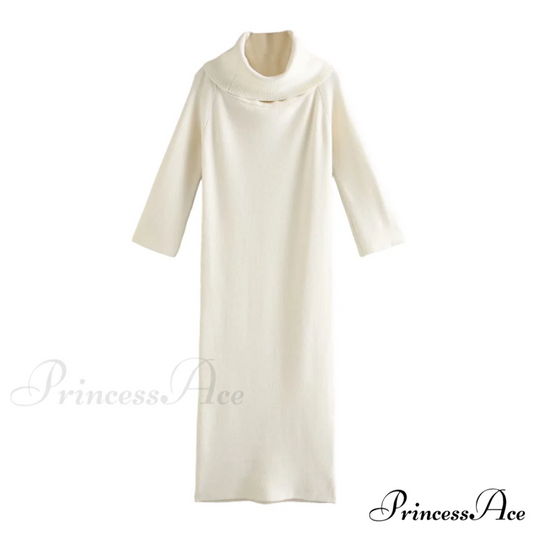 Fashion Ladies Slim Chic Female Dress Cream color / S