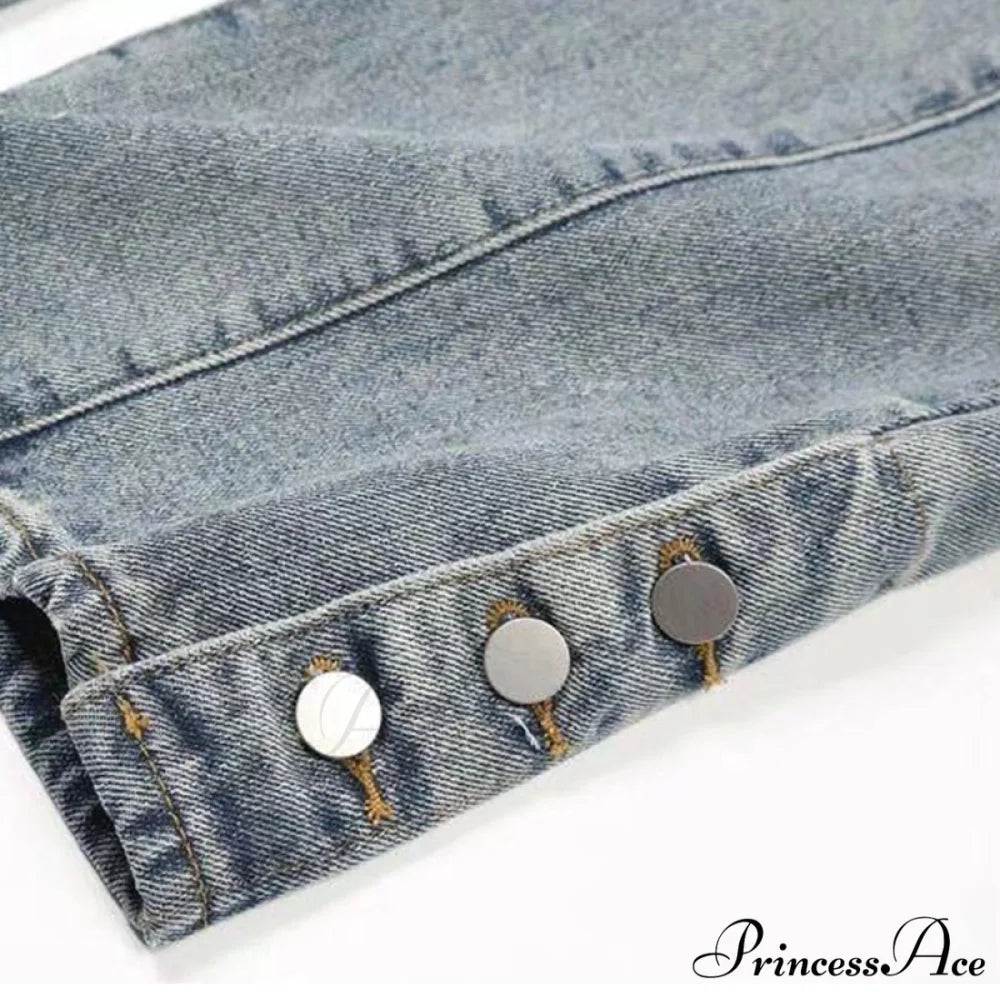 Fashion Letter Print Loose Jeans