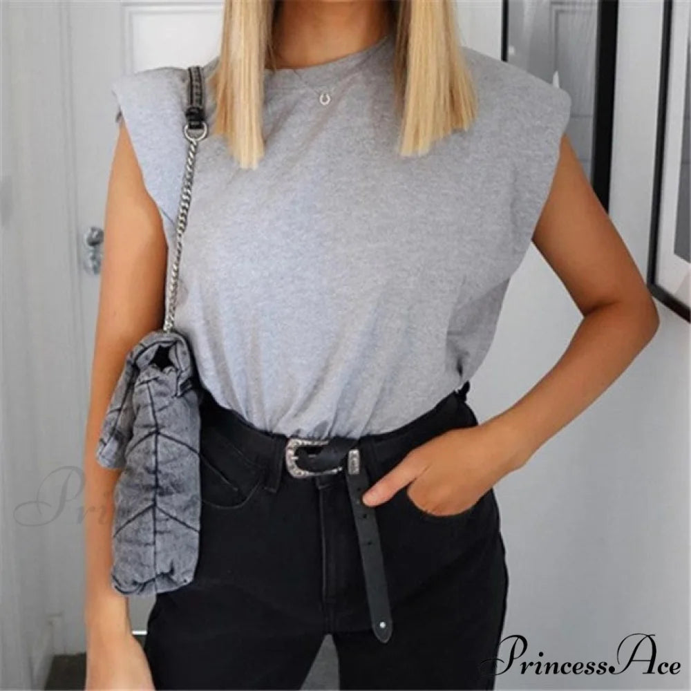 Fashion Loose Sleeveless T-shirt gray / S