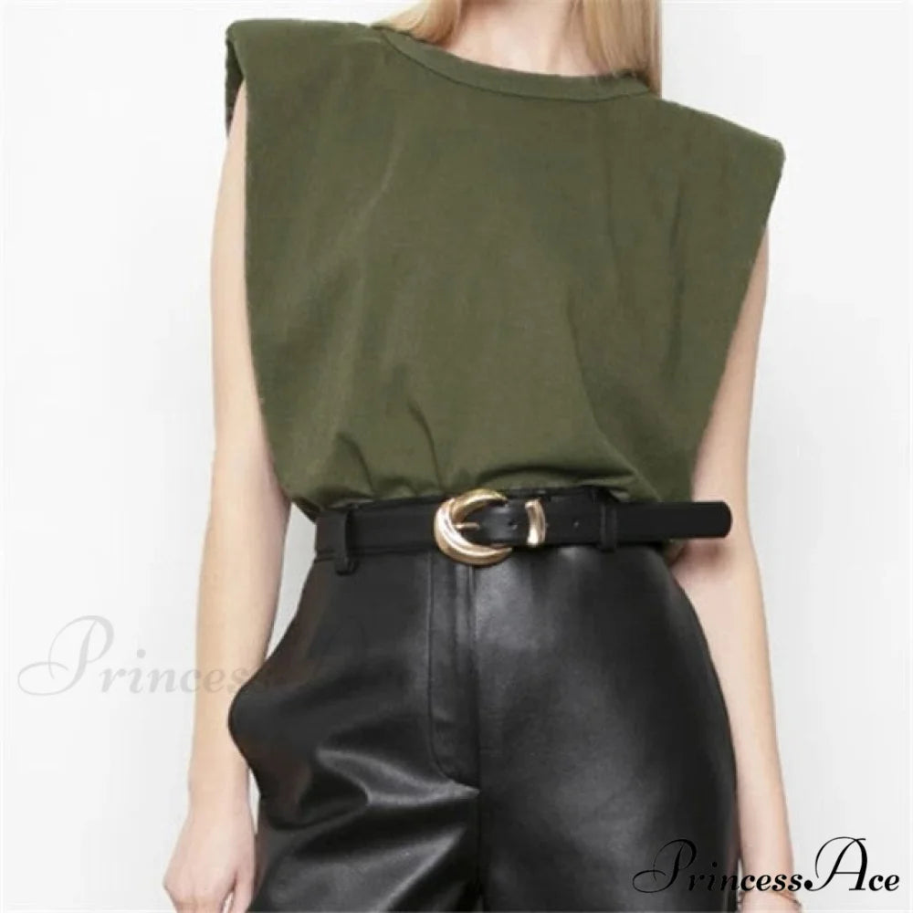 Fashion Loose Sleeveless T-shirt green / S