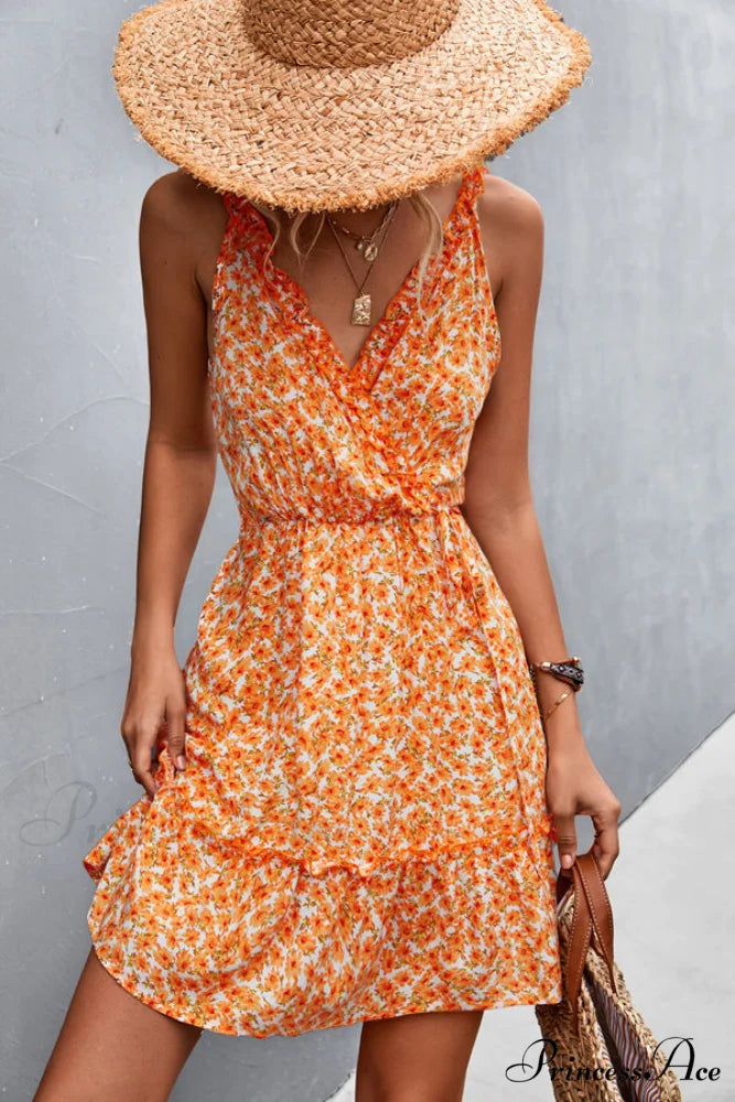 Fashion Off The Shoulder Modern Floral Print Mini Dress