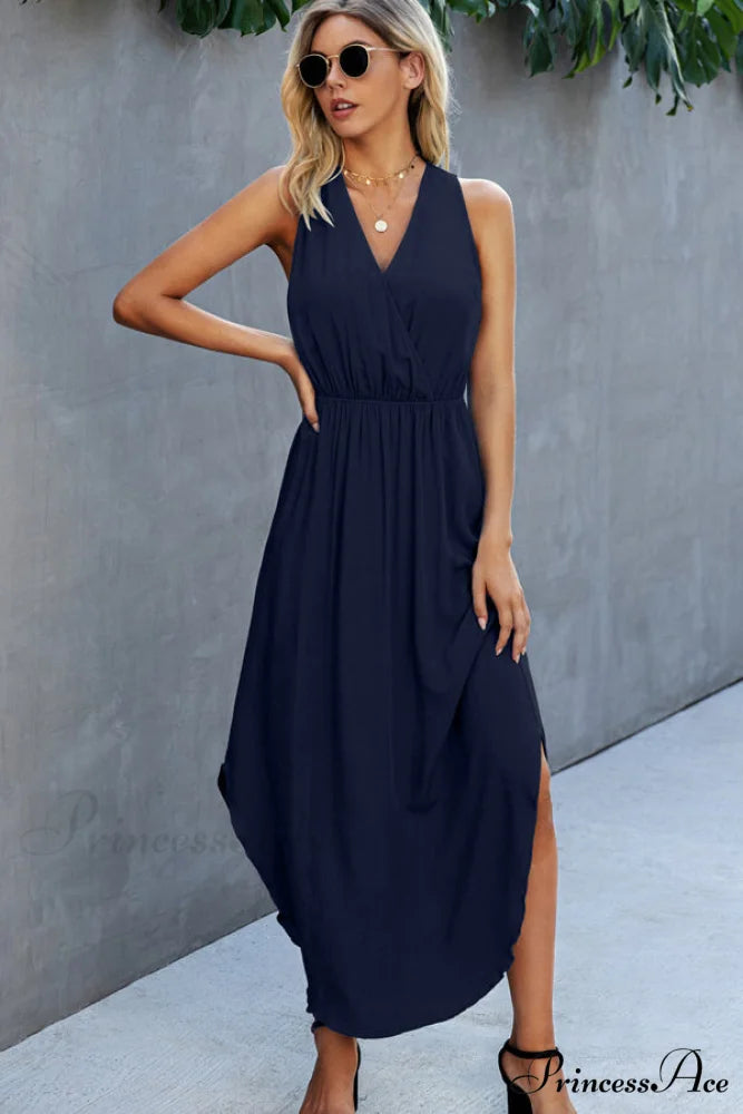 Fashion Polka Print Long Modern Sleeve Tie Waist Dress
