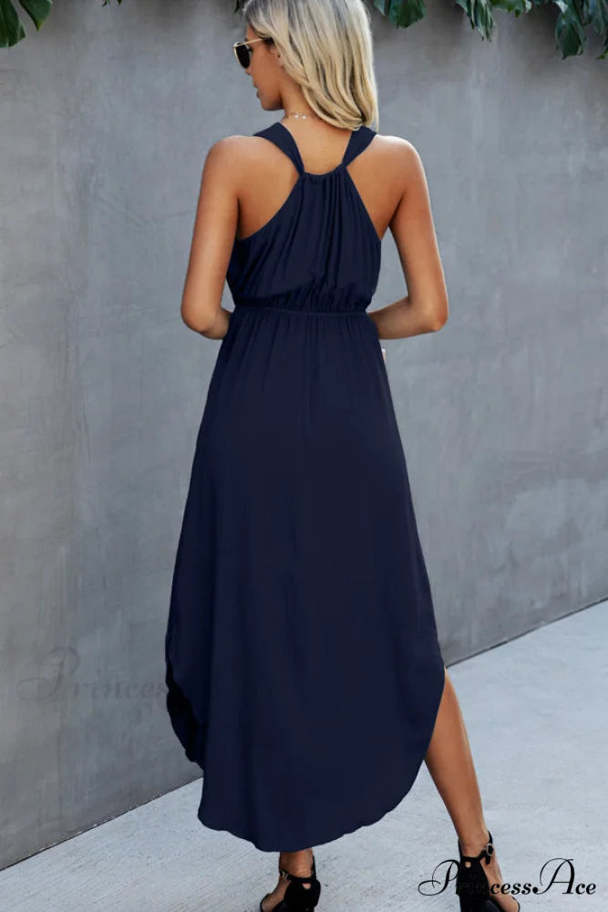 Fashion Polka Print Long Modern Sleeve Tie Waist Dress