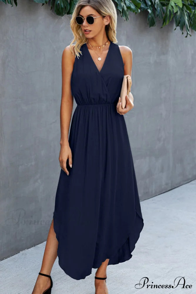 Fashion Polka Print Long Modern Sleeve Tie Waist Dress