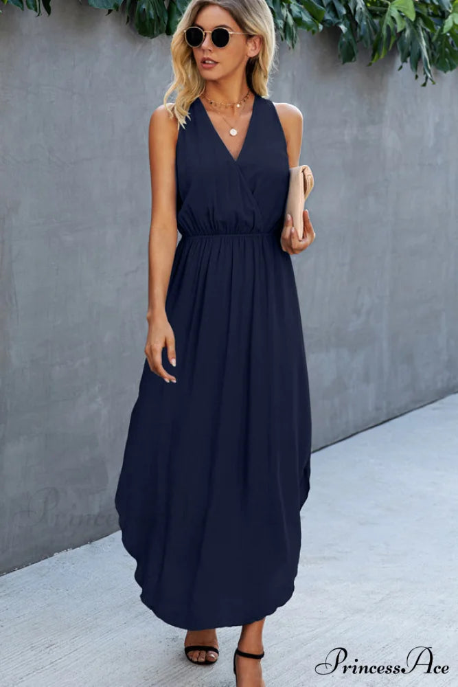 Fashion Polka Print Long Modern Sleeve Tie Waist Dress