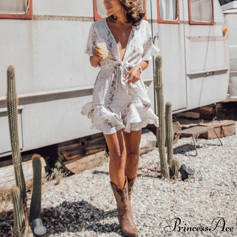 Fashion Print Maxi Dresses short / S