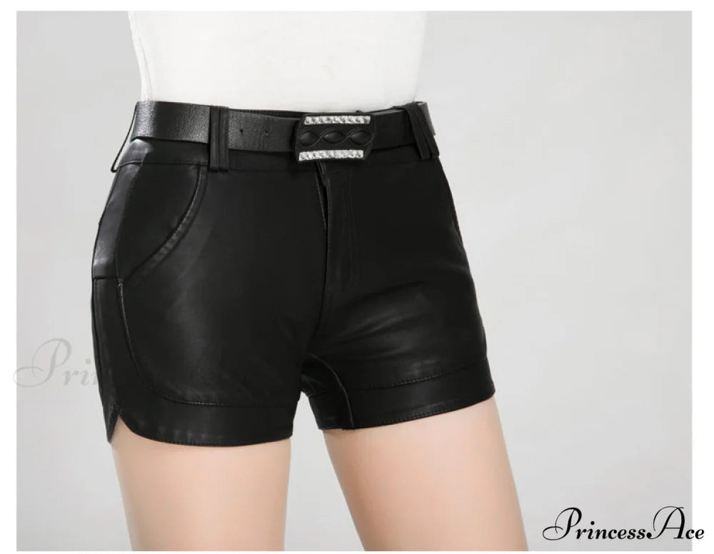 Fashion PU Leather Shorts black / S(waist 63cm)