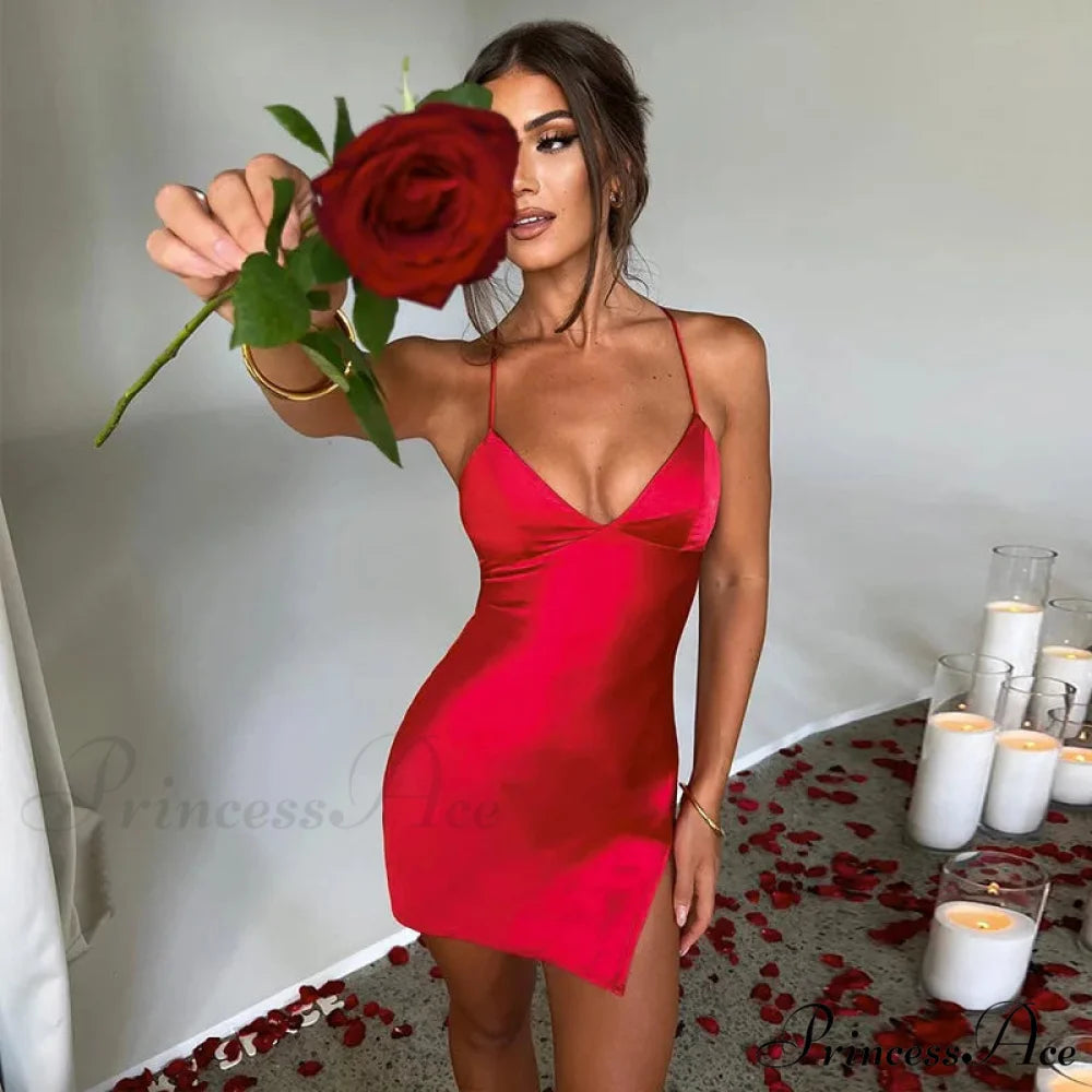 Fashion Sleeveless Mini Night Club Party Backless Y2K Clothes Streetwear Bodycon Dress