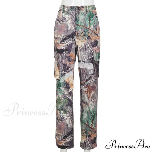 Fashion Straight Pockets Camouflage Cargo Pants mix color / S