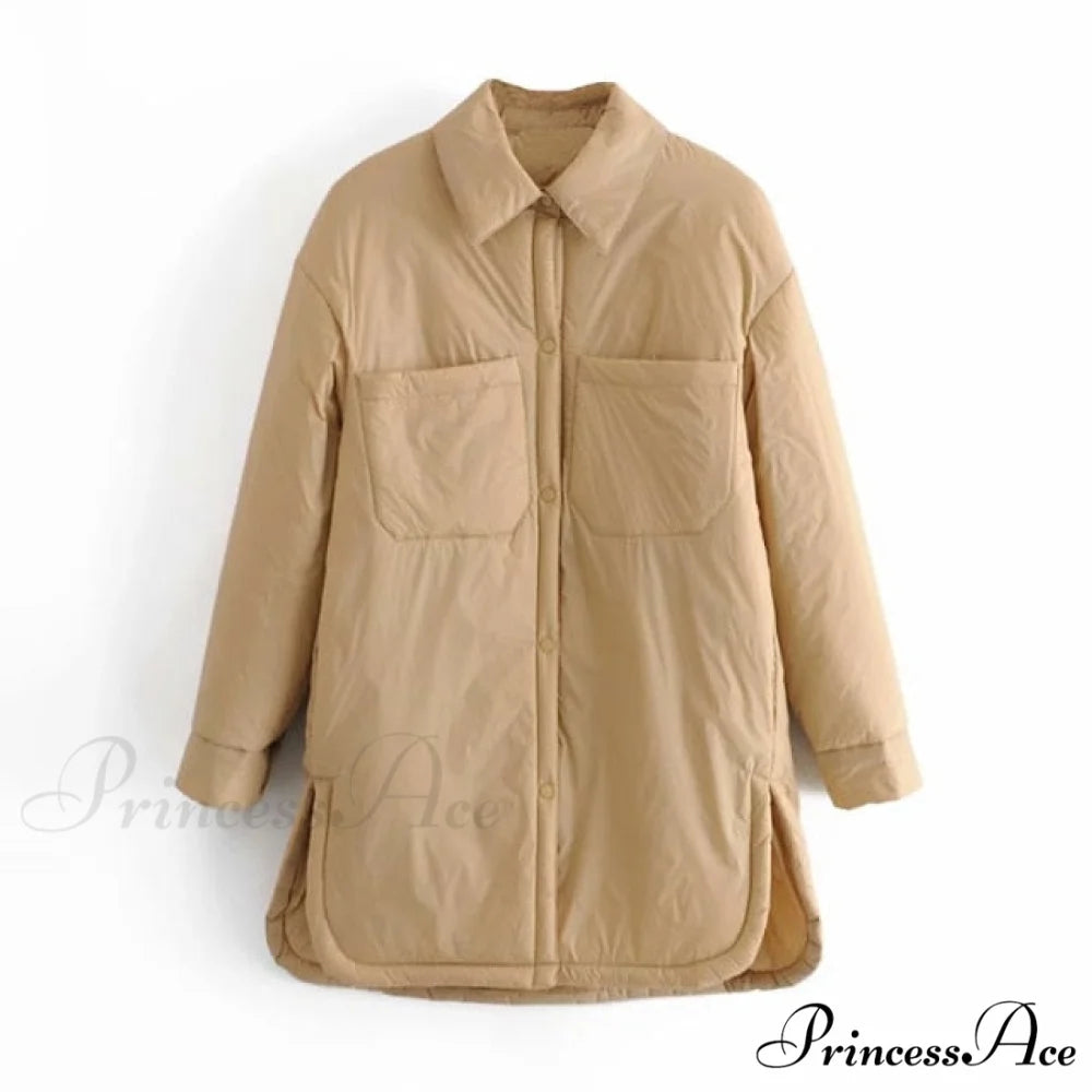 Fashion Warm Female Chic Oversized Coat Camel / L