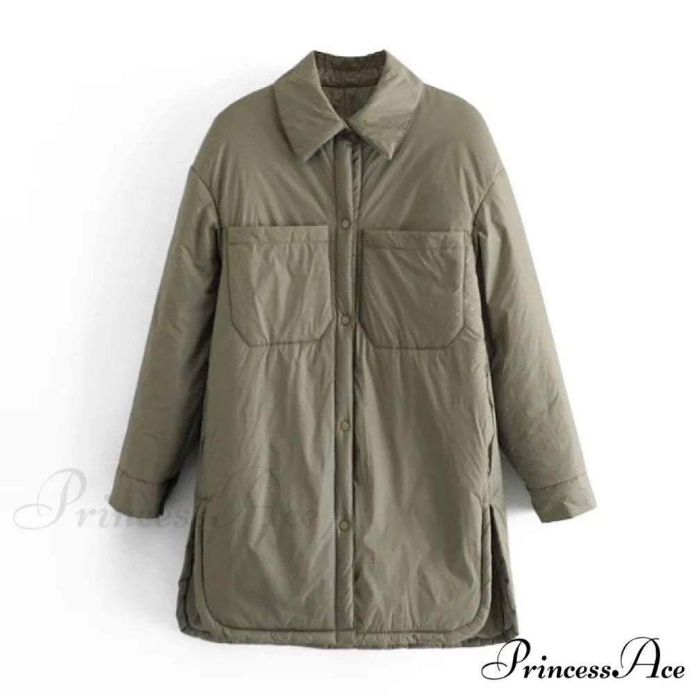 Fashion Warm Female Chic Oversized Coat Green / L