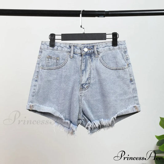 Fashion Washed Light Blue Denim Shorts Light Blue / S