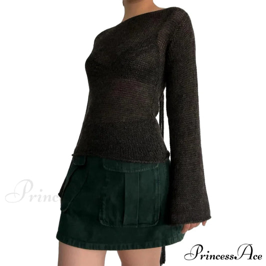 Fasten Behind Boat Neck Monochrome Jumper Black / S swraters-241228