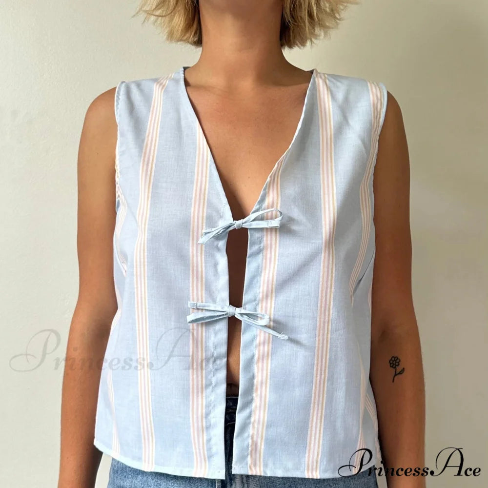 Fasten-Front Lace Camis Crop Top blue3 / S croptop-250223