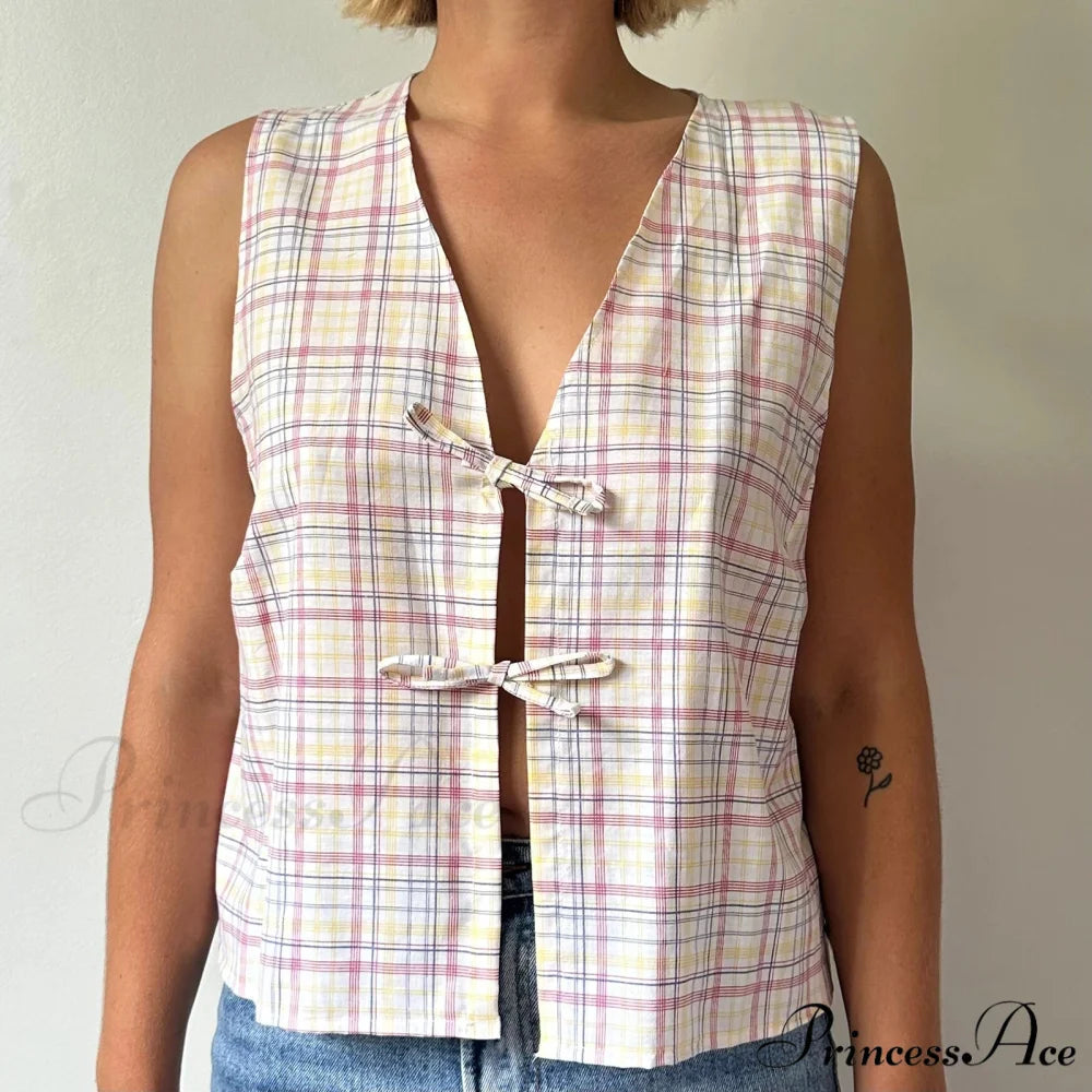 Fasten Front V-Neck Crop Top pink 2 / S croptop-250223