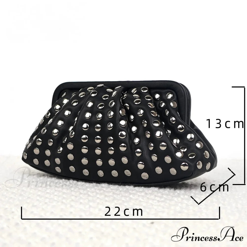 Fasten Gathered Hobo Evening Wristlet Black wristlet-250126