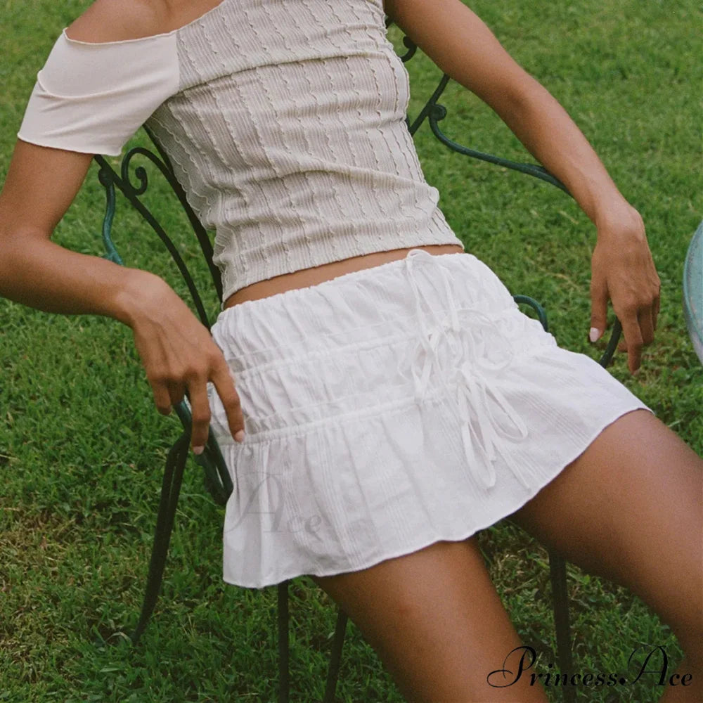 Fasten-Up Front Cottage Style Skirt skirts-250223