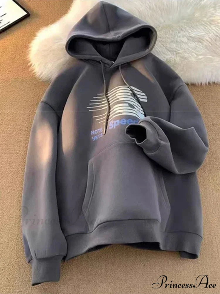 Fastway Correspondence Graphic Hoodie Dark Grey / M(40-45KG) hoodies-241228