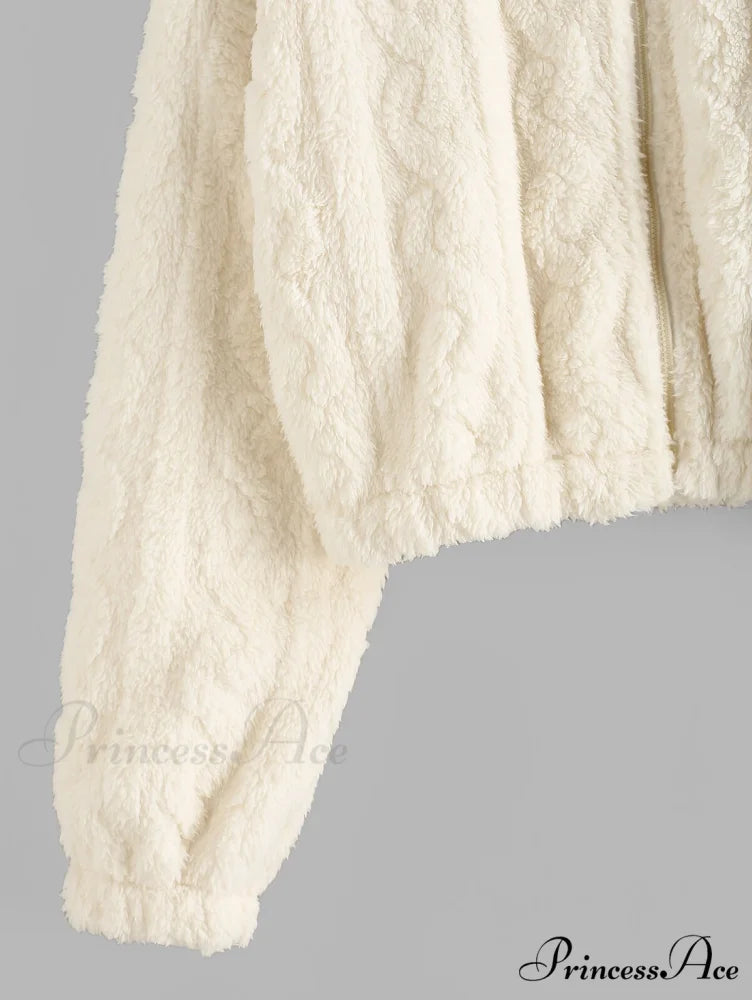 Faux Fur Fuzzy Drop Shoulder Coat