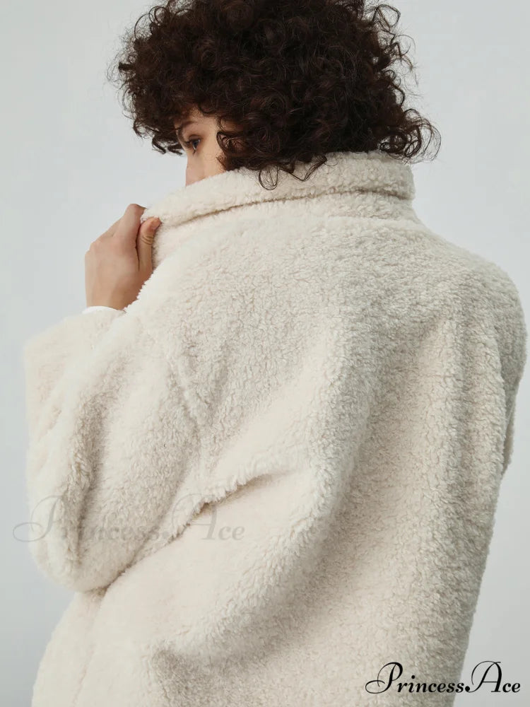 Faux Fur Graceful Open Collar Jacket