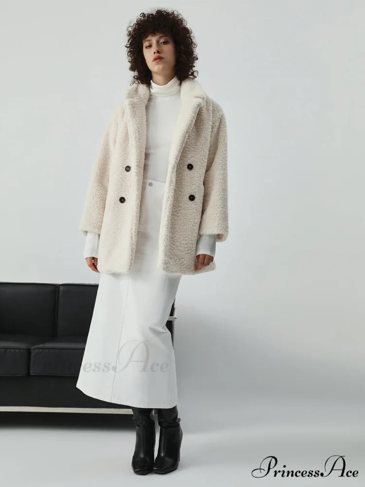 Faux Fur Graceful Open Collar Jacket