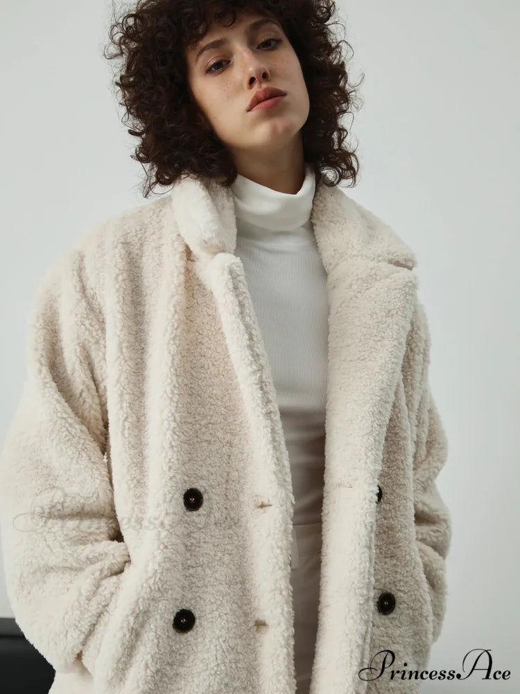 Faux Fur Graceful Open Collar Jacket