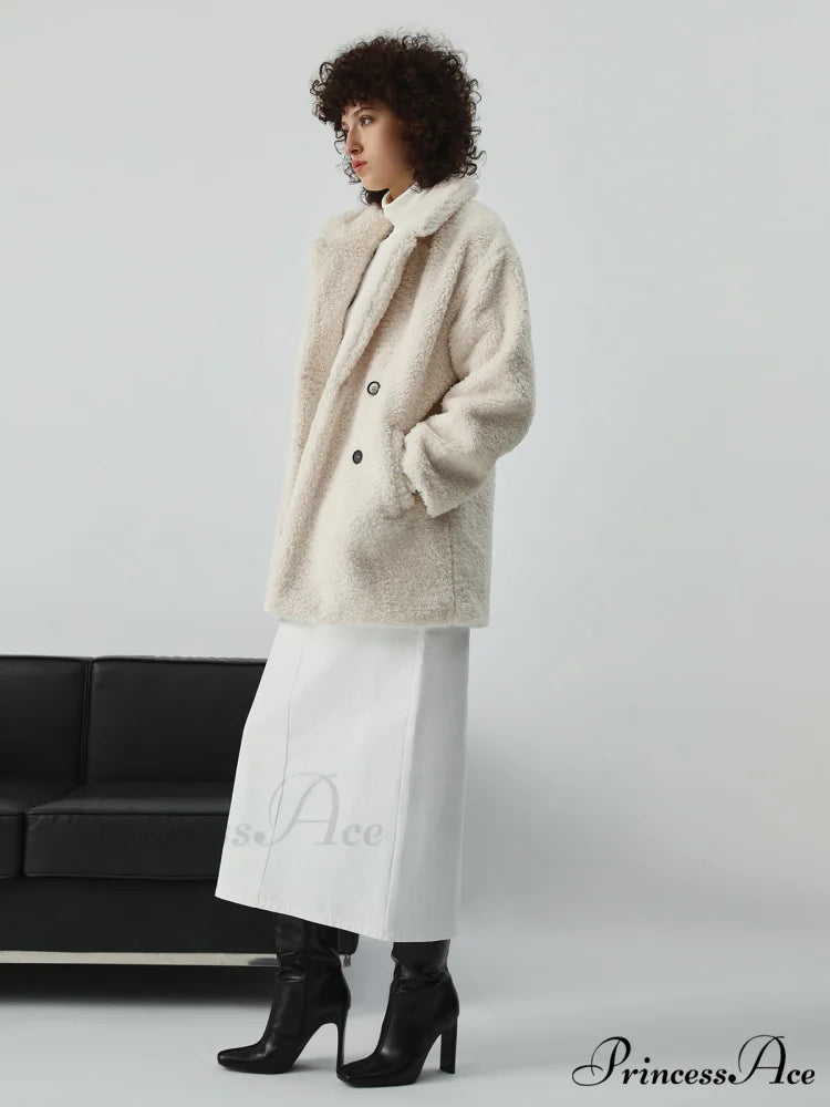 Faux Fur Graceful Open Collar Jacket